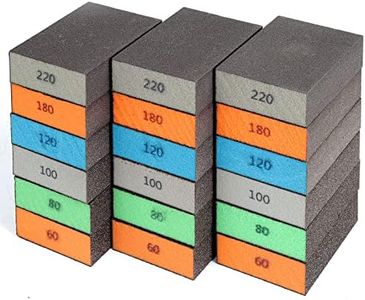 18 Pack Sanding Sponge, Washable and Reusable Sanding Block for Wood Drywall Metal Glasses Coarse/Medium/Fine/Superfine in 60/80/120/220 Grit Sandpaper Block Sand Paper Brick (3.9'' × 2.8'')