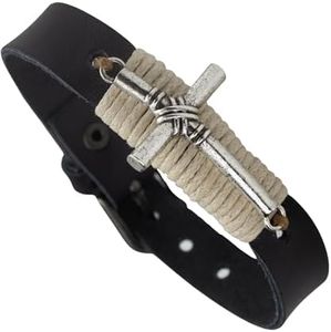 Soul Statement Men's Cross Bracelet, Adjustable Leather Wrap Christian Jewelry, Easter Basket Stuffer, Confirmation Gifts for Teenagers, Men