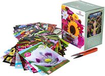 Flower Seed Box Bumper Pack includes 40 Different Varieties Aster, Cosmos, Sunflower, Poppy, Pansy and More PLUS 1 Pair of Garden Snips, 1 x Flower Seed Bumper Pack by Thompson and Morgan