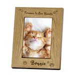 Personalised Engraved 7X5 Wooden Photo Frame Personalised Gift for Pets Dog Cat Memory Wipe Pet Memorial Picture Frame Condolence for Animal Lovers Pet Loss Paw Print Keepsake (Fish)