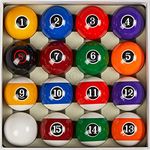 Collapsar Deluxe 2-1/4 Inch Regulation Size Billiards Pool Table Billiard Ball Set Complete 16 Pool Balls Set (Several Style Available) (Modern Style)