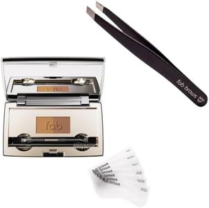 Fab Brows Duo Eyebrow Stencil Kit with Precision Tweezers - Light/Medium