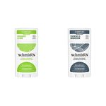 Schmidt's Natural Deodorant, for Women and Men, Bergamot + Lime with 24 Hour Odour Protection and Schmidt's Natural Deodorant, for Women and Men, Charcoal + Magnesium