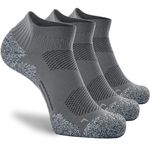 CWVLC Unisex Cushioned Compression Athletic Ankle Socks Multipack, 3-pairs Grey, L (10.5-13 W US/ 9-11.5 M US)