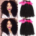 10A Brazilian Curly Hair 3 Bundles Curly Weave Human Hair Unprocessed Brazilian Virgin Hair Black Color 12 14 14 inch