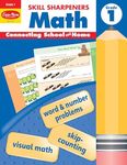 Evan-Moor Skill Sharpeners Math Workbook, Grade 1, Addition, Subtraction, Counting to 100, Test Prep, Number Words, Geometry, Measurements, Data, Place Value, Tell Time, Metric System, Fun Activities