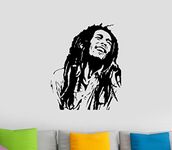 StickersYard Bob Marley Wall Sticker & Decal (Color - Black Matte Finish PVC Vinyl 56CM X 71CM)