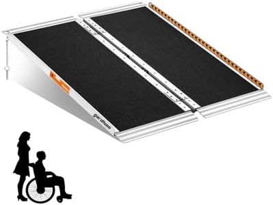 Portable Ramp 3FT, gardhom Non Skid Aluminum Folding Wheelchair Ramp Handicap Ramp Wheel Chair Ramp for Home Entrance Threshold Doorways Stairs Curbs Scooter