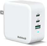 Nekteck GaN Charger 100W USB C Charger 3-Ports with PD.3 and QC.3, Compact Fast Foldable Wall Charger for iPhone 15 Series, MacBook Pro/Air, Google PixelBook, ThinkPad, Galaxy S22/S20 and More