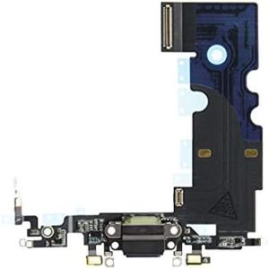 OnlyTech - Presa di ricarica Dock connettore con antenna flex, microfono e connettore di ricarica compatible con iPhone 8 nero