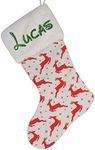 Aoloshow Lucas Personalized Family Christmas Stockings Burlap 1pcs Name Gift Kids Fireplace Decor