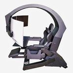 IMPERATOR WORKS IW 320 EASECOMFY Gaming Chair Recline Workstation with Massage Genuine Leather boss seat Chair Cockpit for Office and Home for Triple Monitors