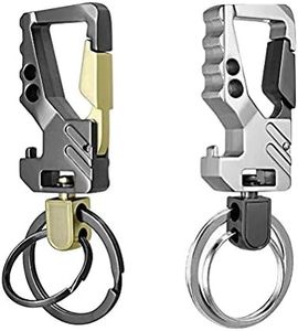 MUCHEN SHOP Llavero Abrebotellas,2 Piezas Llaveros Metálicos Mosquetón Llavero para Coche Motocicleta Llavero para Hombre Regalos para Familiares y Amigos