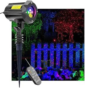 LEDMall Christmas Laser Projector Lights Outdoor, Motion Firefly Red, Green and Blue with Remote Control and Security Lock