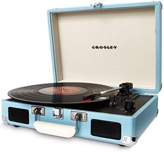 Crosley CR8005D-TU Cruiser Deluxe Portable 3-Speed Turntable with Bluetooth, Turquoise