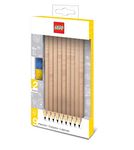 LEGO Stationery - Graphite Pencils (Pack of 9) - With Toppers and Building Bricks