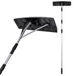 Snow Rake Shovel for Roof Cleaning, with 21 Feet Twist-N-Lock Extendable Lightweight Aluminum Handle