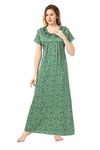 Soulemo Women's Blended Printed Maxi Nighty (861BXXL_green_XXL)