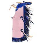 HILASON Pro Rodeo Bull Riding Chaps Junior Youth Pin Pink Base | Bull Riding Chaps | Western Chaps Leather | Western Chaps | Cowboy Chaps for Men | Leather Riding Chaps Women