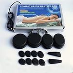 18Pcs Electric Hot Massage Basalt Stones with Heater Kit, Hot Basalt Rocks with Warmer for Massage SPA Therapy Relaxation Treatment Pain Relief