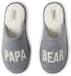 Dearfoams Men's Papa Bear Buffalo Plaid Clog Slipper, Light Heather Grey, 80579, Large