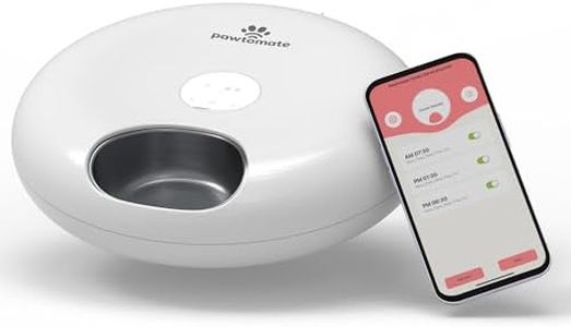 Pawtomate Smart Serve Gourmet – Wet Food Automatic Feeder, WiFi & App-Controlled Timed Pet Feeder, Dry/Wet Food, 6 Bowl Stainless Steel Tray, Rechargeable Battery, Ice Packs – for Cats & Dogs