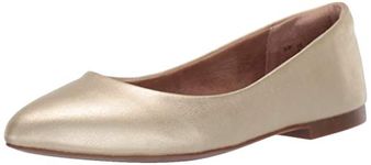 Amazon Essentials Women's Pointed-Toe Ballet Flat, Gold, 6.5