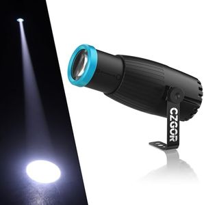 Pinspot Light, Czgor 12W Cold White LED Pin Spot Lights, Super Bright Manual Focus Disco Ball Spotlight, Stage Lighting for Mirror Ball DJ Disco Party Club Bar Wedding (No Remote Control)
