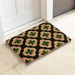 HOKIPO 40X60 Cm Natural Coconut Coir Rectangular Mat For Entrance With Antislip Pvc Backing, Green (In-470-Gr), 60 Cm, 40 Cm