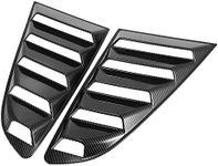 X AUTOHAUX 1 Pair Car Rear Side Window Louvers Cover with 5 Vents for Ford for Mustang 2015-2019 Black Carbon Fiber Pattern