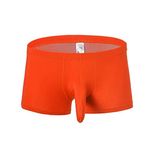 Junhouse Men's Sexy Underwear Boxer Trunks Breathable Elephant Underwear Separated Pouch Bulge Boxer Ice Silk Big Pouch Low Rise Enhancing Underwear Briefs (XL,Orange)