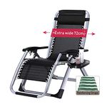 DQCHAIR Zero Gravity Chairs Oversized Zero Gravity Chair for Heavy Duty People, Extra Wide Patio Recliner Sun Lounger for Beach Sunbathing, Support 440lbs (Color : Silver)