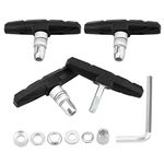 AIEX 2 Pairs V Bike Brake Pads with Hex Nuts and Spacers, Universal Road Mountain Bicycle V-Brake Blocks Set