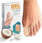 Homergy Original Soft Gel Toe Cap - 2 Big Toe Protectors for Women & Men, Cushioning Toe Sleeves to Provide Relief from Missing/Ingrown Toenails, Corns, Calluses, Blisters, Hammer Toes