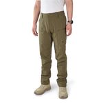 Ellobird Mens Flex Cargo Hiking Pants, Waterproof Stretch Lightweight Trousers Military Olive