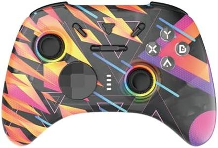 Fantech Multi-Platform Game Controller for PC/Mac/Windows/Switch/Tesla, Wireless Gamepad with Hall-Effect, EOS Pro Motion Sensor, Interchangeable Sticks/D-PAD (Rainbow)