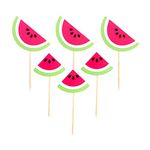 PRETYZOOM 36pcs Watermelon Cupcake Topper Cake Picks Cake Decor for Summer Fruit Themed 1st Birthday Party Baby Shower Melon Theme Wedding