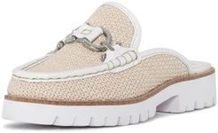 Donald Pliner Women's Elta Raffia Mule Loafer, Beige, 6