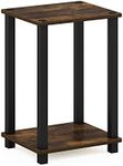 FURINO Side Table Simplistic Simplicity End Table (Small) Amber Pine/Black Small