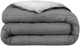 Bare Home Queen Comforter - Reversible Colors - Goose Down Alternative - Ultra-Soft - Premium 1800 Series - All Season Warmth - Bedding Comforter (Queen, Grey/Light Grey)