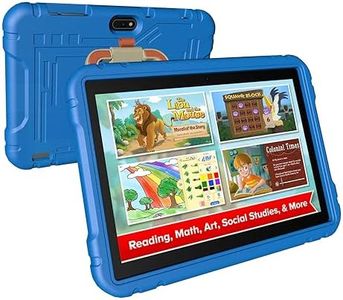 JREN Kids Tablet｜10 Inch Tablet for Kids Android 13｜Octa-core｜64GB｜ 8000mAh｜WiFi ｜Bluetooth｜Dual Camera｜Parental Control｜Google Kids Space｜Toddler Children Tablet Gift｜Sky Blue Protective Case