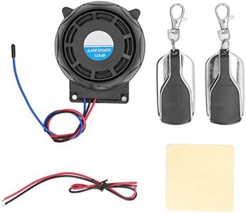 Aramox Motorcycle Security Alarm System, 12V Motorcycle Anti Theft System with 2 Remote Control and Speaker, Waterproof Universal for Motorbikes ATV SUV
