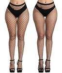 PERAMBRY Women's Fishnet Tights High Waist Fishnet Tights Black Fishnet Stockings Mesh Fishnet (BLACK-M+L)