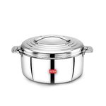 AVIAS Platina Premium Double Wall Insulated Stainless Steel Casserole/7500ml/Lock Hot Pot for Roti, Rice, Gravy, Curry/Silver Hot Boxes for Kitchen with Steel Lid/Retains Temperature/7.5L