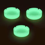 HOWDIA Luminous Silicone Ashtray, 3 Pack Cool Ashtrays Glow in Dark Durable Cute Ashtray Funny Ash Trays Round Design Ashtray Premium Rubber High Temperature Heat Resistant