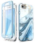 i-Blason Cosmo Series iPhone SE 2020/7/8 Case, Stylish Blue Bumper with Built-in Screen Protector