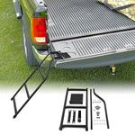 Wsays Universal Trucks Tailgate Ladder，Ladder Foldable & Height Adjustable for Truck Bed Easy Install Durable Steel Omni-Directional Ladder Rack Capacity 300 lbs