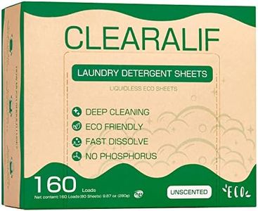 CLEARALIF Laundry Detergent Sheets up to 160 Loads (80sheets), Unscented, Laundry Detergent Strips Eco Friendly & Hypoallergenic