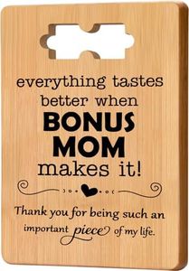 Gifts for Bonus Mom, Cutting Board Gifts for Bonus Mom from Daughter Son, Birthday Gifts for Bonus Mom, Stepmom, New Mom, Unique Mothers Day Gifts for Bonus Mom Thank Your Gift