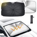 Oziral Car Windshield Sun Shade Umbrella Prevent Scratching Car Front Windshield Sunshade Sun Shade UV Protector for Car Foldable Protector with Car Sunshade Cover UV Block 73cm*130cm (29 * 51in)